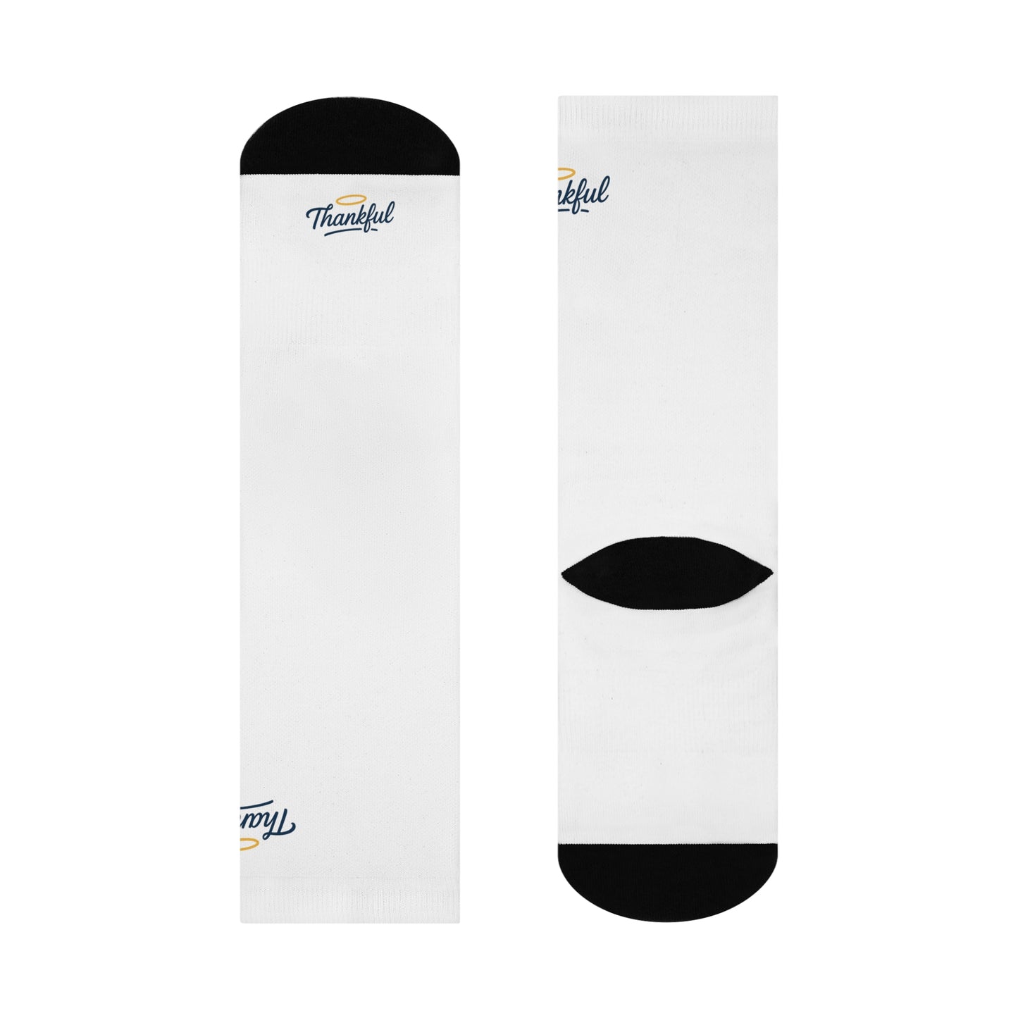 "Thankful" Cushioned Crew Socks for Gratitude and Comfort