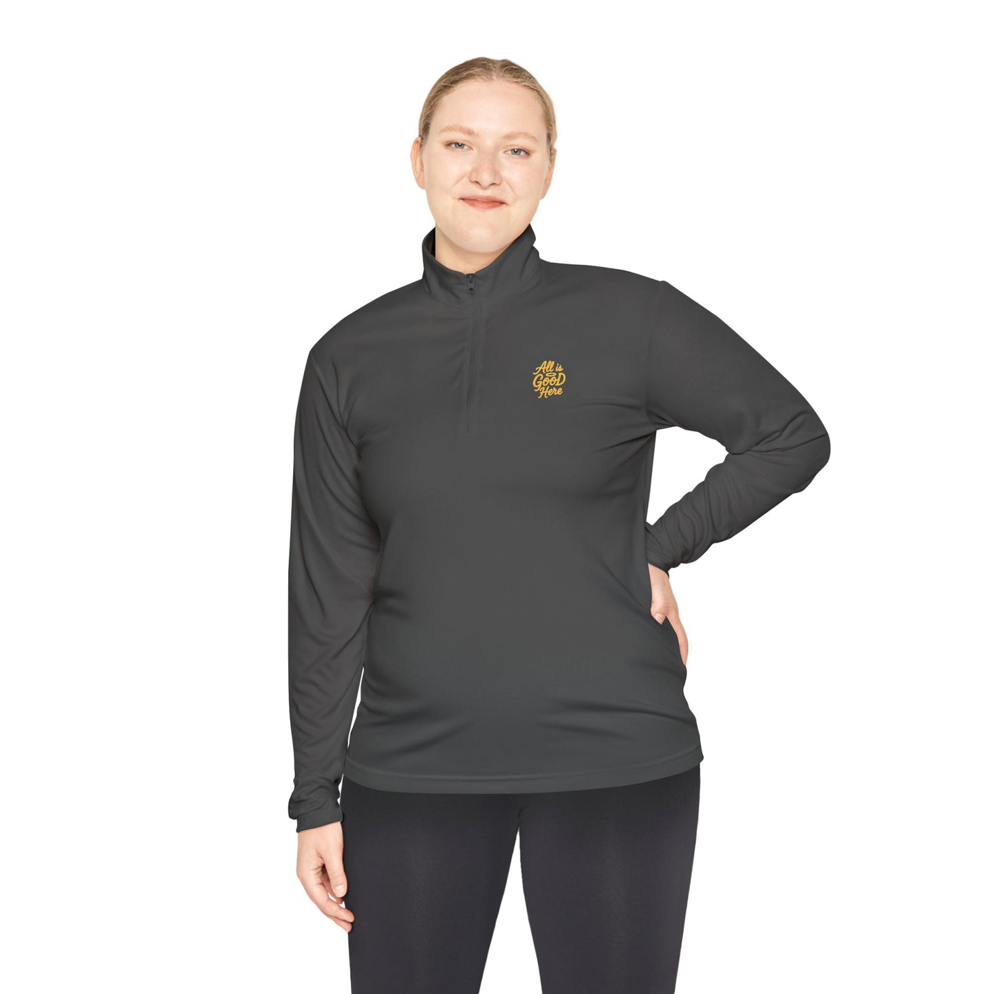Casual Unisex Quarter-Zip AIGH Pullover with Modern Design