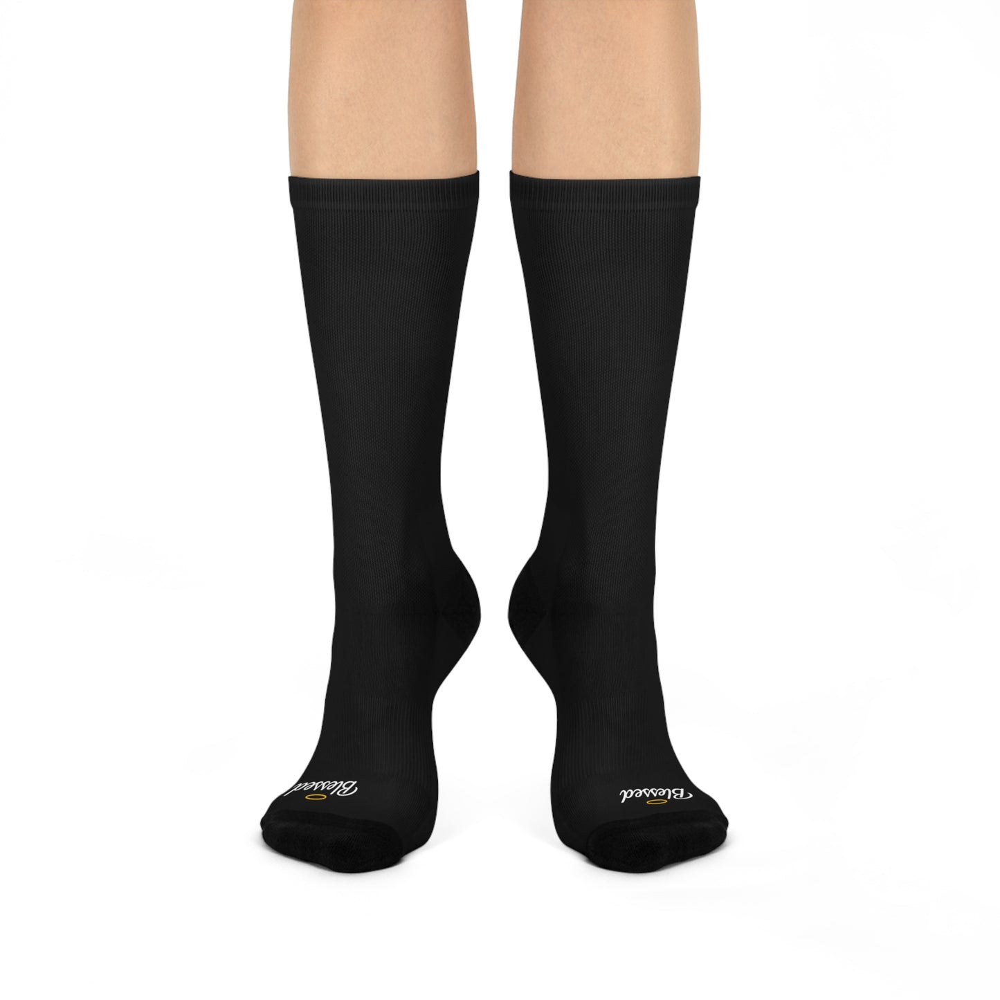 "Blessed" Cushioned Crew Socks for Gratitude and Comfort