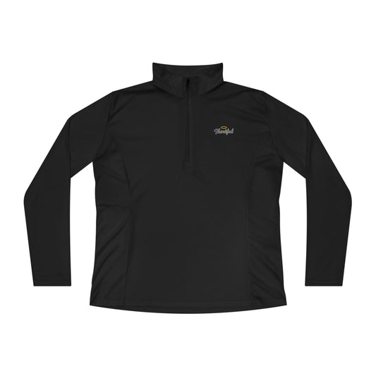 Ladies Quarter-Zip Pullover with Thankful Logo