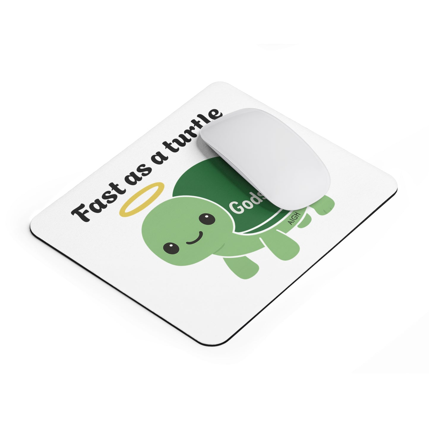 Cute Slow and Steady Wins the race Mouse Pad - "Fast as a Turtle" Design