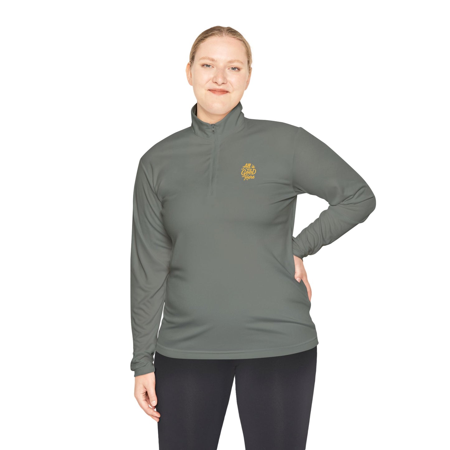 Casual Unisex Quarter-Zip AIGH Pullover with Modern Design