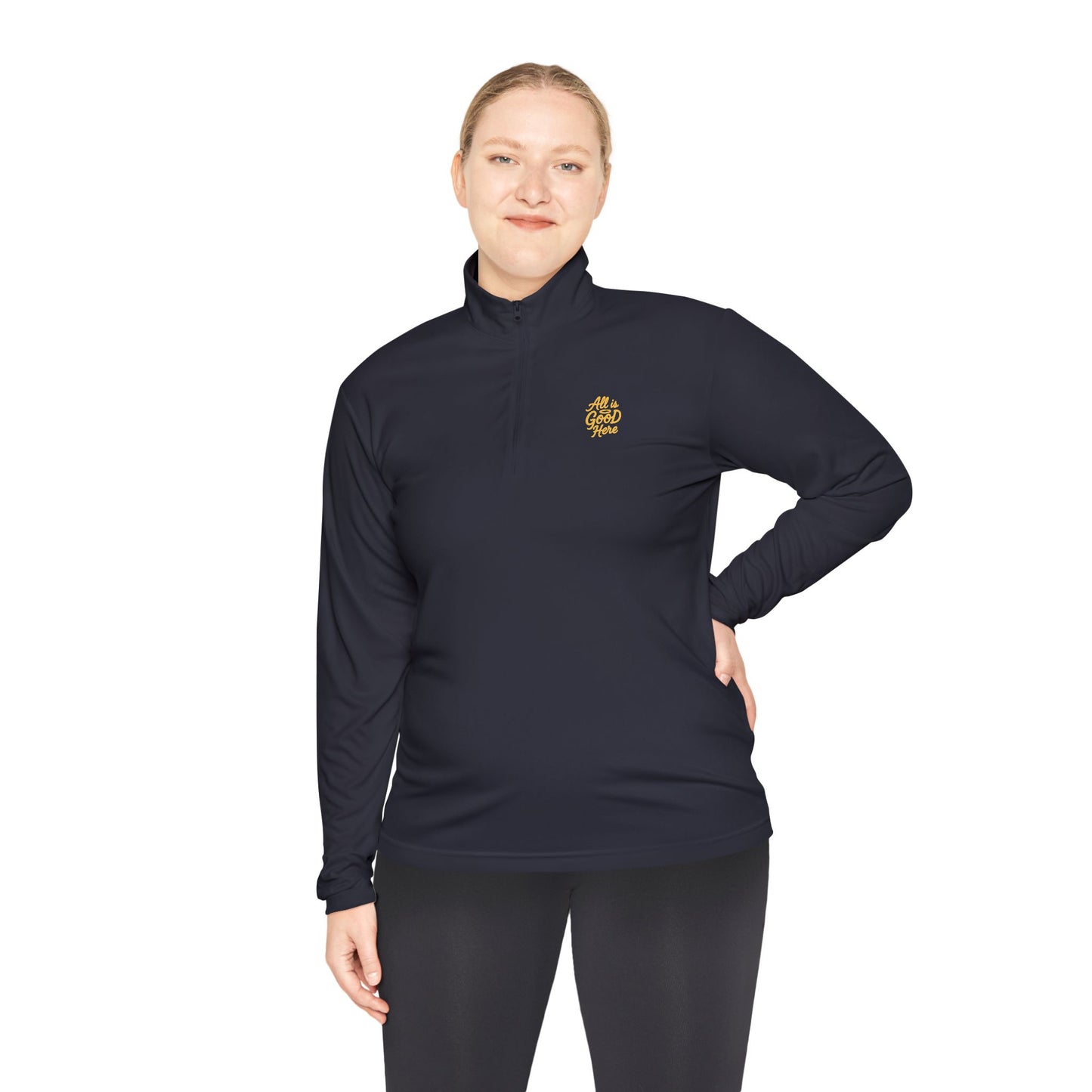 Casual Unisex Quarter-Zip AIGH Pullover with Modern Design