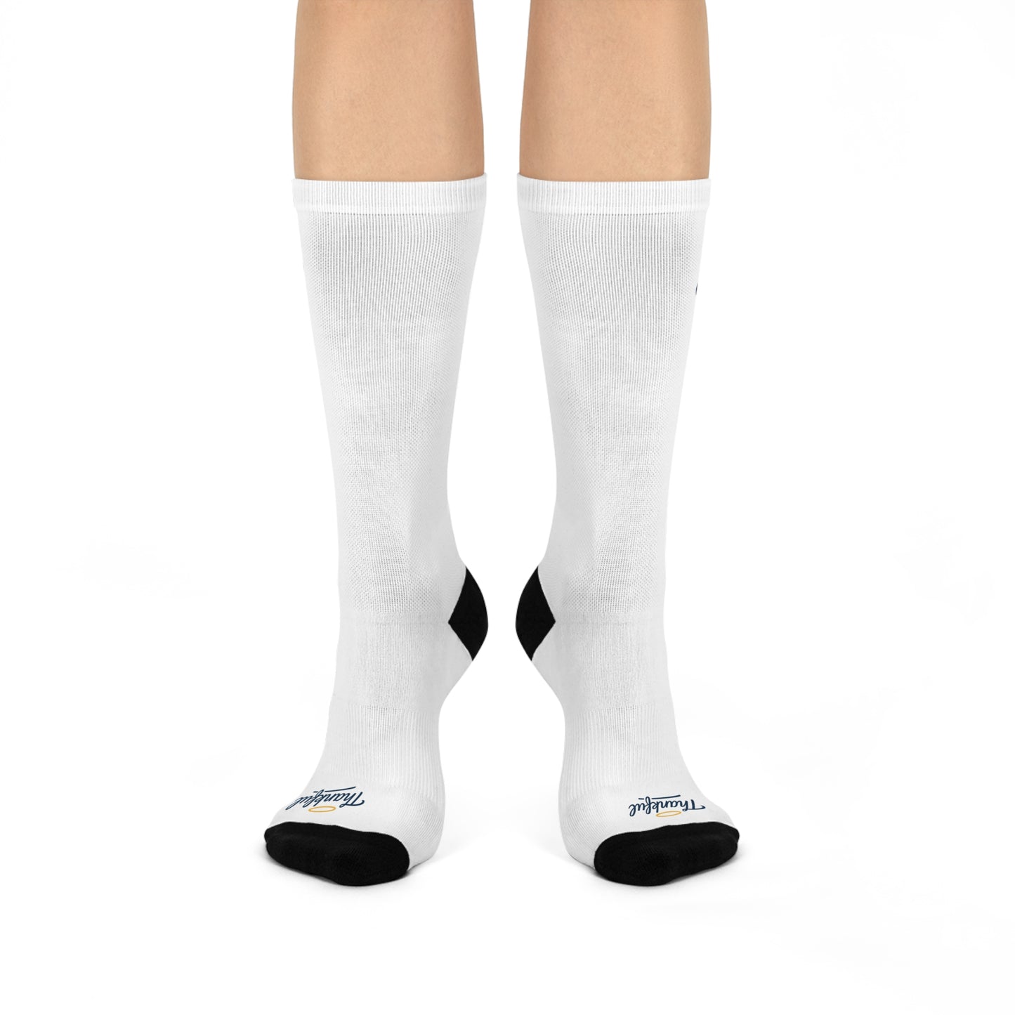 "Thankful" Cushioned Crew Socks for Gratitude and Comfort