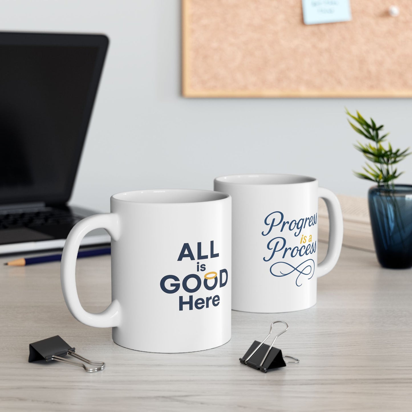 Ceramic Mug — "Progress is a Process" Inspirational Coffee Mug (11oz & 15oz)
