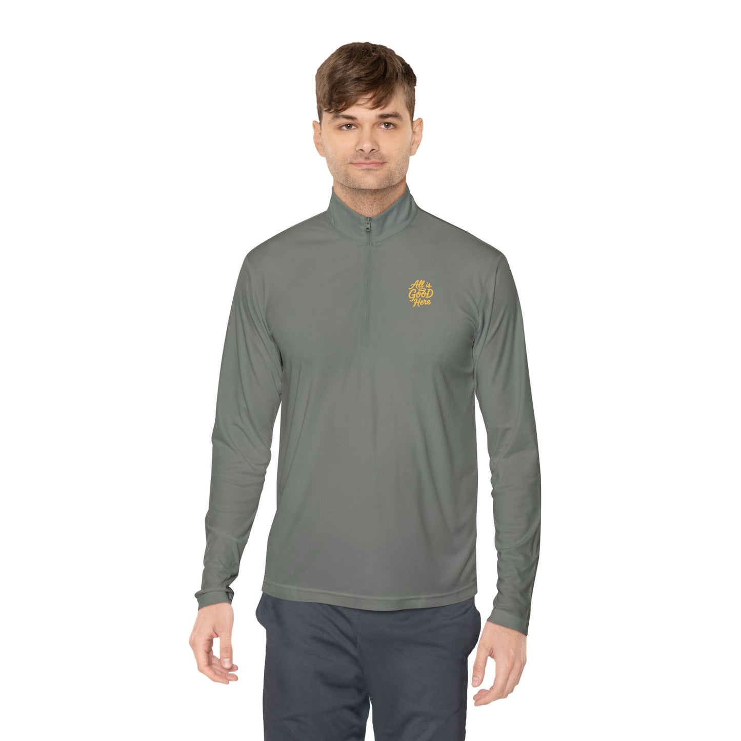 Casual Unisex Quarter-Zip AIGH Pullover with Modern Design