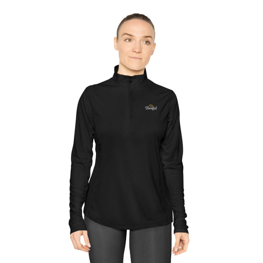 Ladies Quarter-Zip Pullover with Thankful Logo