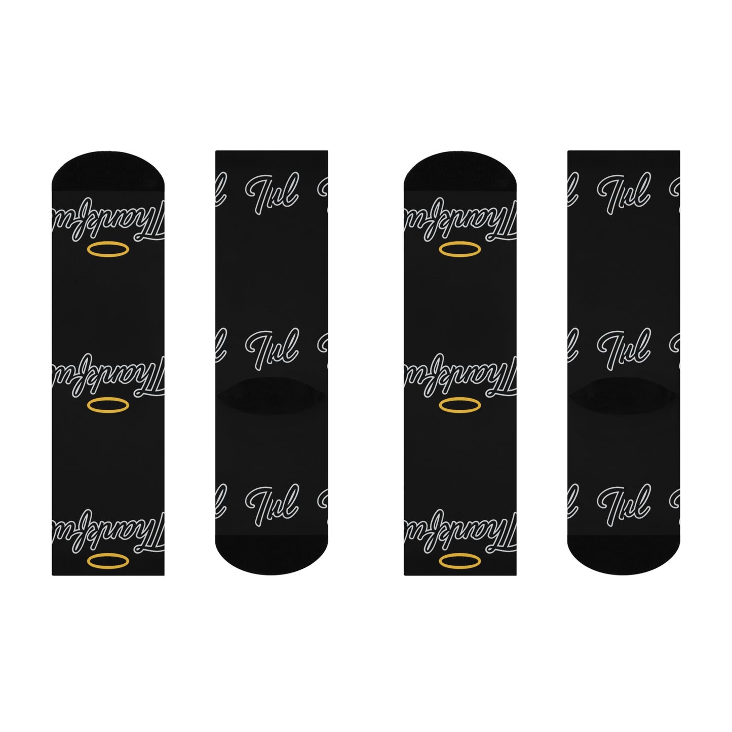 Thankful Cushioned Crew Socks for Gratitude and Comfort