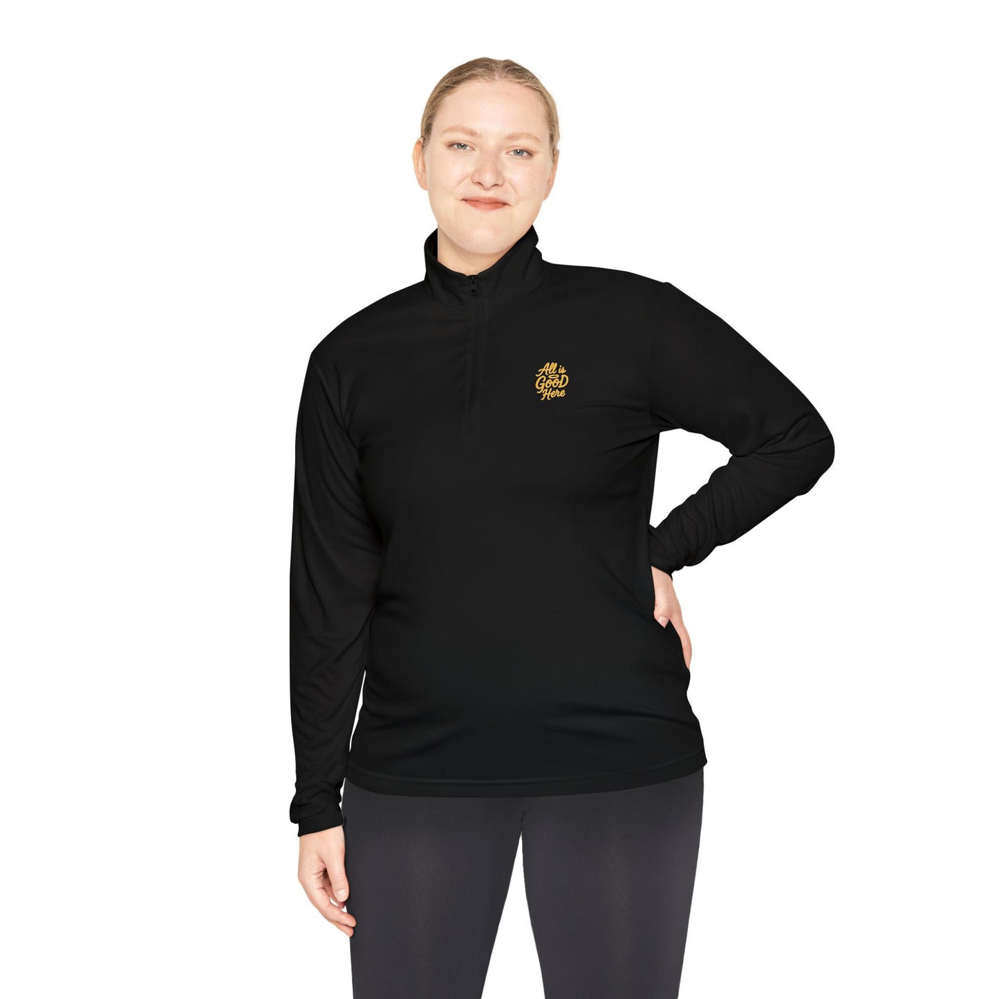 Casual Unisex Quarter-Zip AIGH Pullover with Modern Design