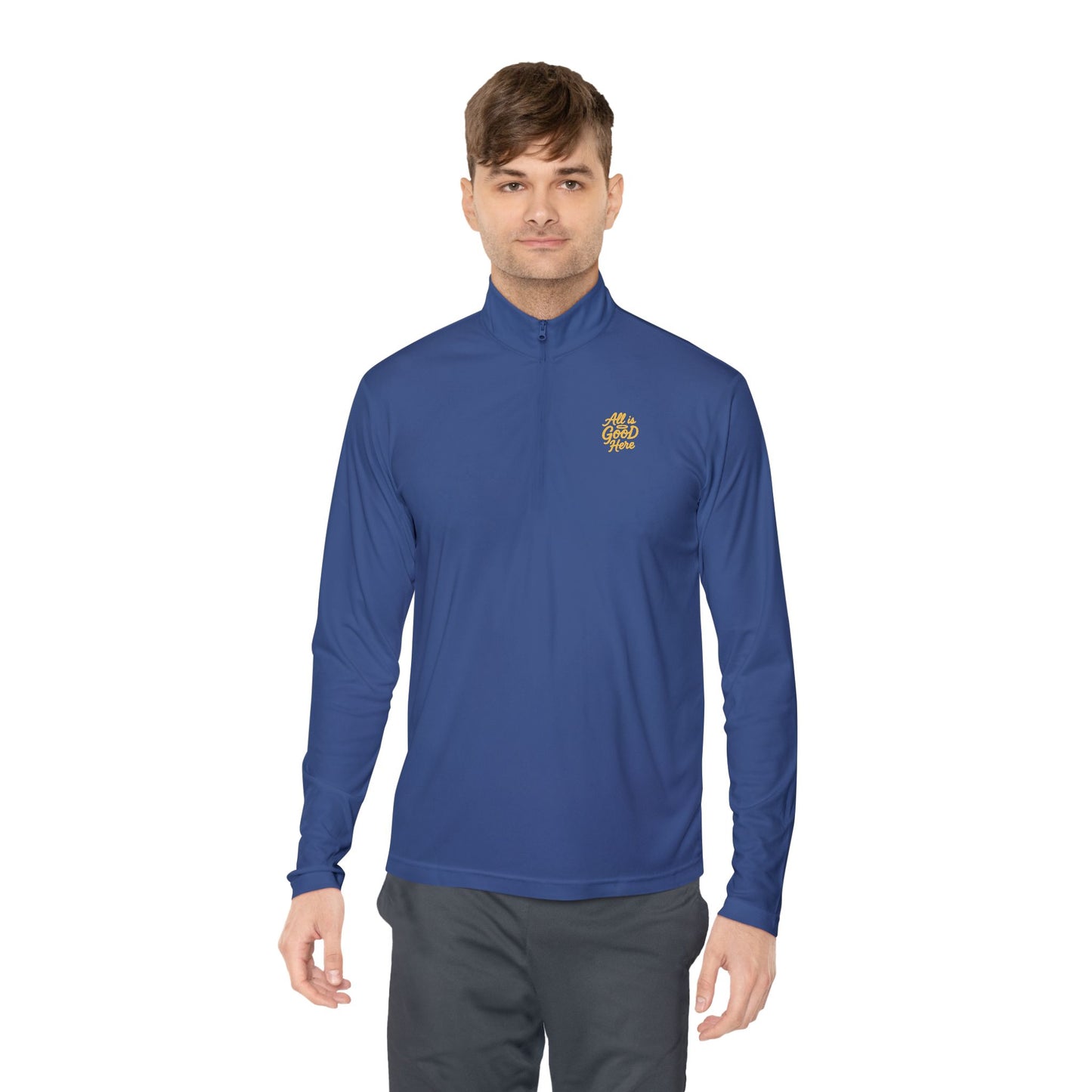 Casual Unisex Quarter-Zip AIGH Pullover with Modern Design