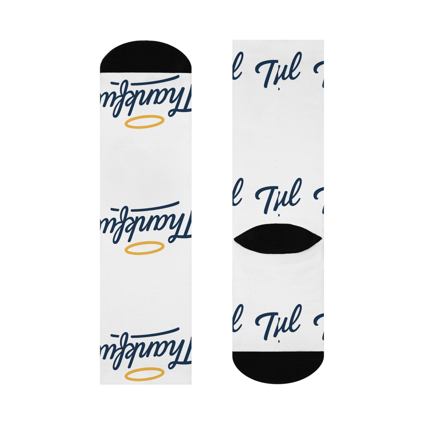 Thankful Cushioned Crew Socks for Gratitude and Comfort