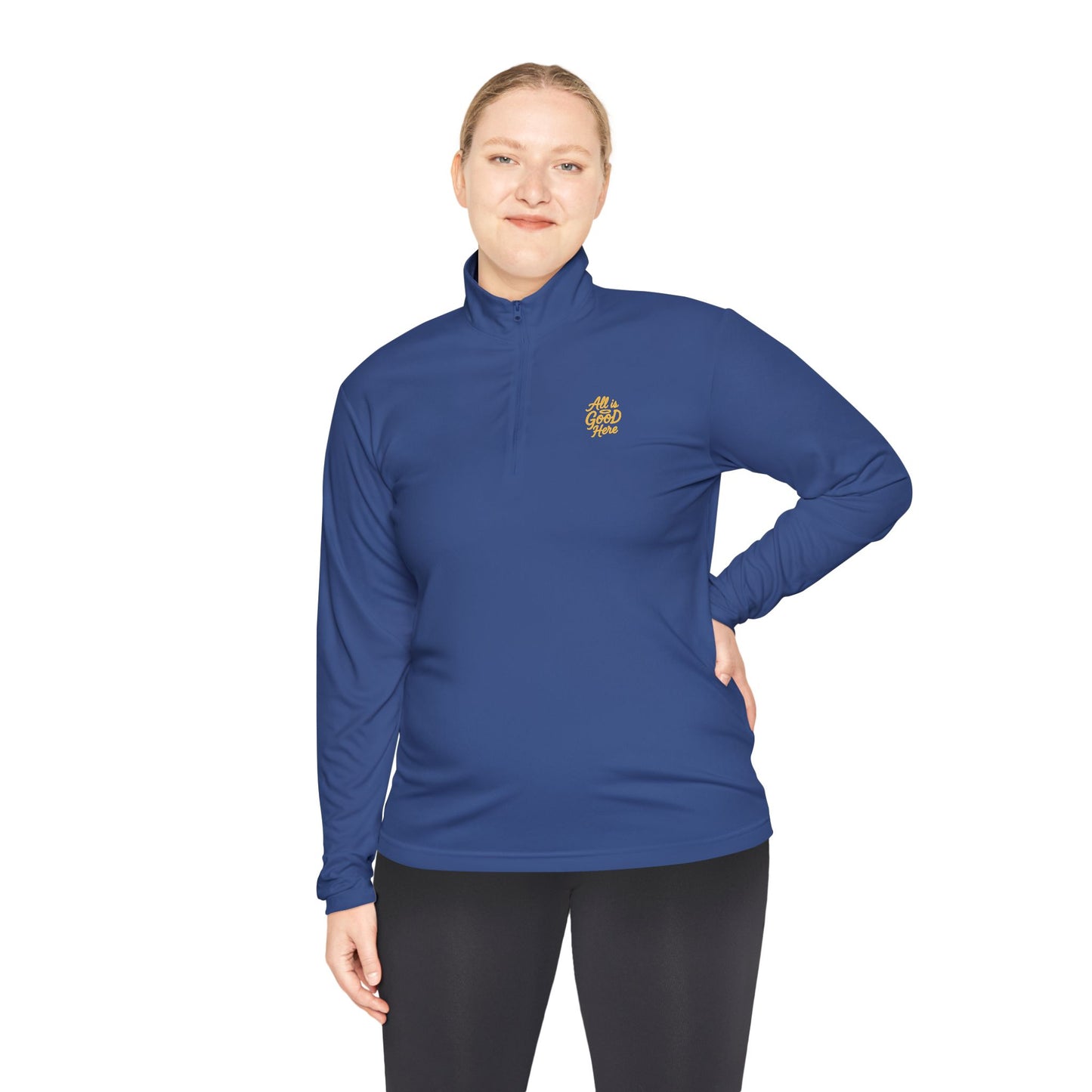 Casual Unisex Quarter-Zip AIGH Pullover with Modern Design